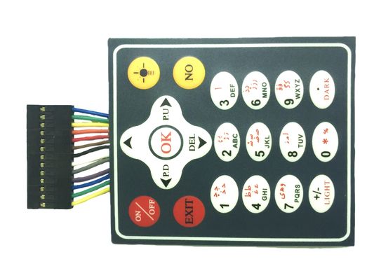 ماتریس 4 * 4 طراحی صفحه کلید غشا PCB مواد PET با سیم