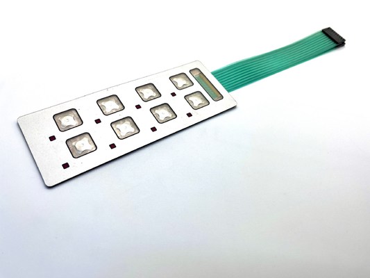 3V-24V Operating Voltage LED Membrane Switch with Carbon Ink Emi Layer and 2.54MM Pitch Connect