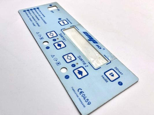 Glossy Finish Polyester Membran Jendela Transparan Keypad Prototipe Untuk Mesin CNC