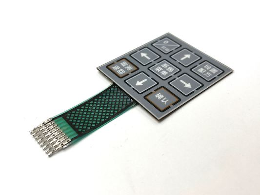 Pedestal Embossing Flat Membrane Switch With Metal Stainless Steel Domes For Enhanced Tactile Feedback